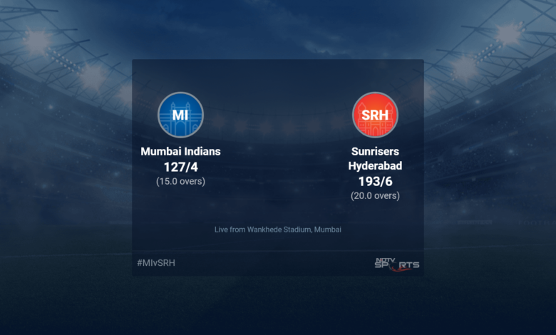Mumbai Indians vs Sunrisers Hyderabad live score in match 65 T20 11 15 update