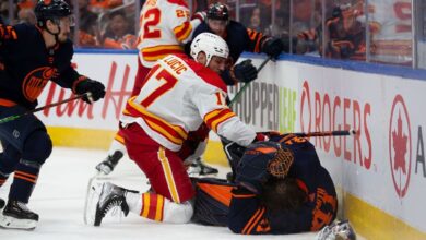Calgary Flames' Milan Lucic excluded from 3 loss for charging Edmonton Oilers goalkeeper Mike Smith