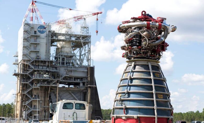 RS-25 rocket engine on the way to the test site.