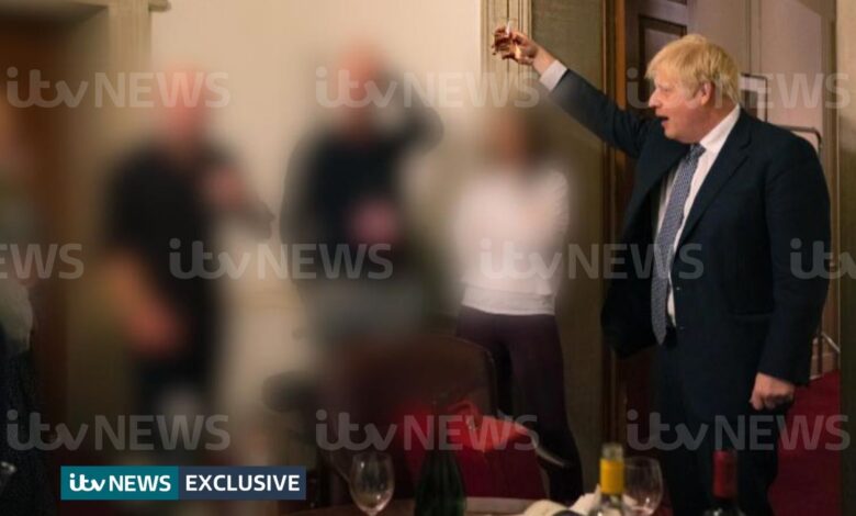 According to Grant Shapps, Boris Johnson 'didn't party' in new pictures showing him 'toasting' as he quit his job.  Political news