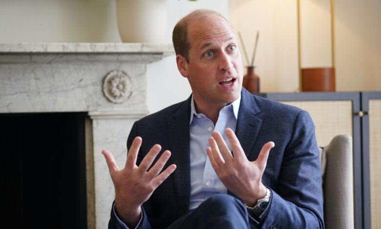 The Duke of Cambridge during a visit to the new London centre of James' Place to learn more about the charity's work to save the lives of men experiencing a suicidal crisis. Picture date: Tuesday May 3, 2022.
