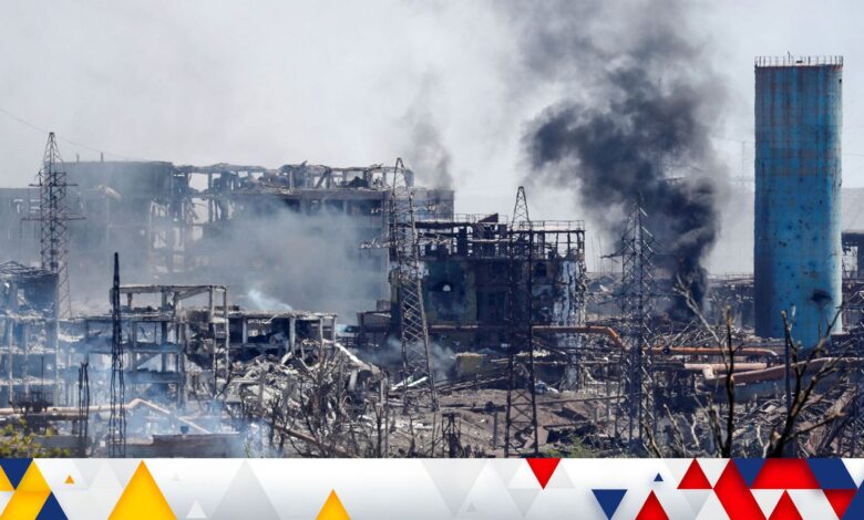 A view shows destroyed facilities of Azovstal Iron and Steel Works during Ukraine-Russia conflict in the southern port city of Mariupol, Ukraine May 11, 2022. REUTERS/Alexander Ermochenko