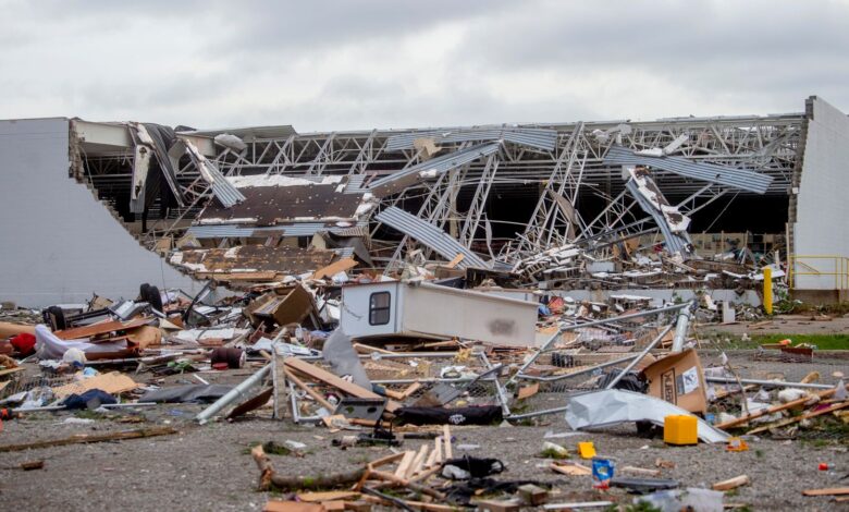 The inside of Hobby Lobby on Saturday, May 21 after as an EF3 tornado ripped through M-32 on Friday in Gaylord. So far, two people are dead, and an additional 44 injured after the May 20 natural disaster, according to Michigan State Police. (Jake May