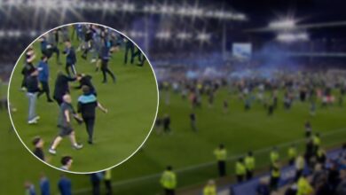 Night of football clashes that saw mass pitch invasions and altercations between Vieira and fans |  UK News