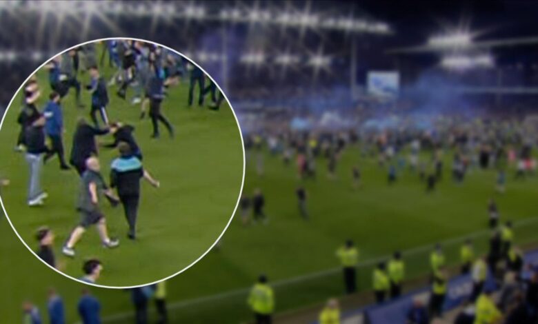 Night of football clashes that saw mass pitch invasions and altercations between Vieira and fans |  UK News