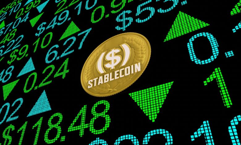 Stablecoin Stock Market Cryptocurrency Trading Prices Investment 3d Illustration
