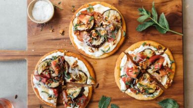 Healthy Flatbread Pizza Recipe with Eggplant and Ricotta