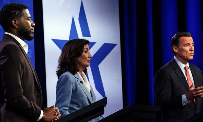 Governor Hochul is the clear target of the Democratic opponents in the debate