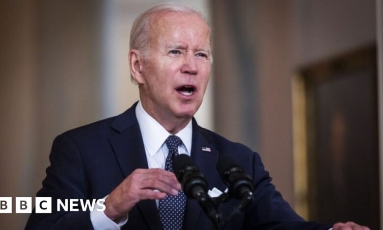 Biden calls for a ban on assault-style weapons and an age limit for gun use