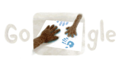 Today's Google doodle celebrates Happy Father's Day with GIF