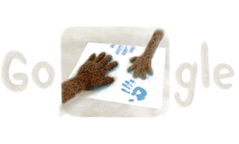 Today's Google doodle celebrates Happy Father's Day with GIF