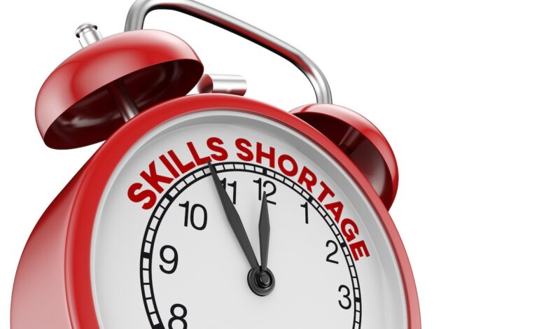 Skills shortage clock