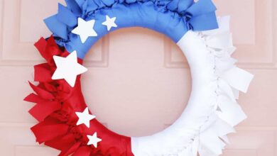 Easy DIY Your Own 4th of July Ribbon Wreath