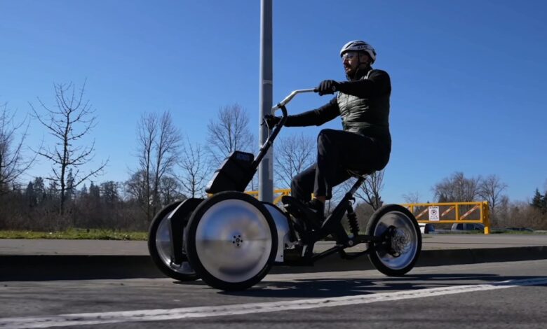 This 3-wheel electric bike can be charged by pedaling