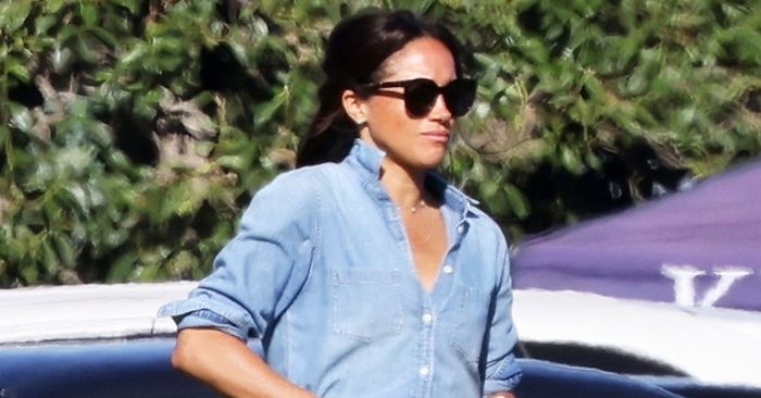 Meghan Markle Wore Denim Shorts with Toe-Jewelry Sandals