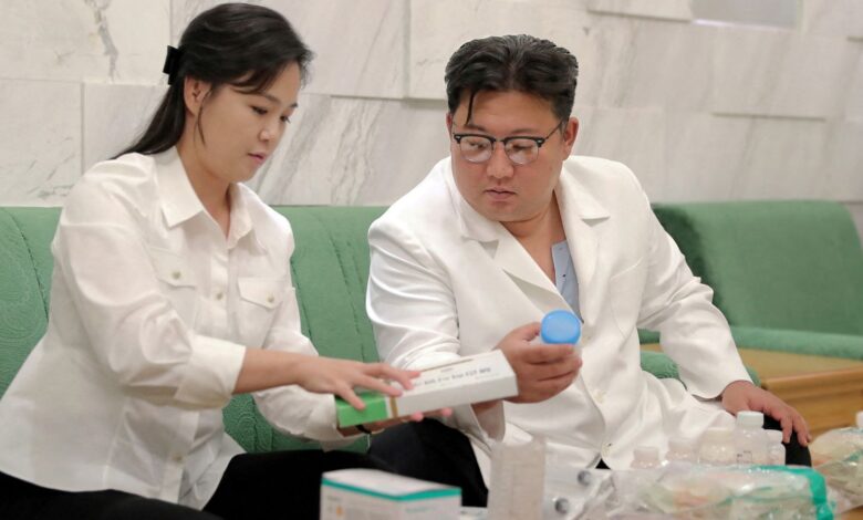 FILE PHOTO: North Korean leader Kim Jong Un sends home-prepared medicines to the Haeju City Committee of the Workers' Party of Korea (WPK) in this photo released by the country's Korean Central News Agency on June 16, 2022. KCNA via REUTERS ATTENTION EDITORS - THIS IMAGE WAS PROVIDED BY A THIRD PARTY. REUTERS IS UNABLE TO INDEPENDENTLY VERIFY THIS IMAGE. NO THIRD PARTY SALES. SOUTH KOREA OUT. NO COMMERCIAL OR EDITORIAL SALES IN SOUTH KOREA./File Photo