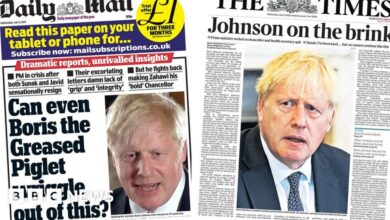 The Papers: Johnson 'on the brink' and 'fighting for survival'