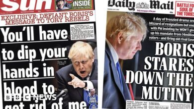 Newspaper headlines: Johnson 'fights for life' and 'gazes on mutiny'