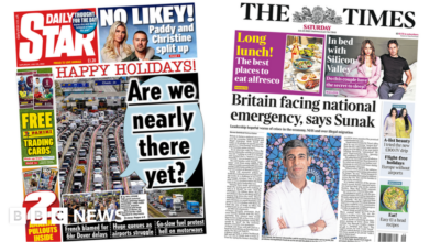 The Papers: 'Wish you weren't here' and Sunak's crisis warning