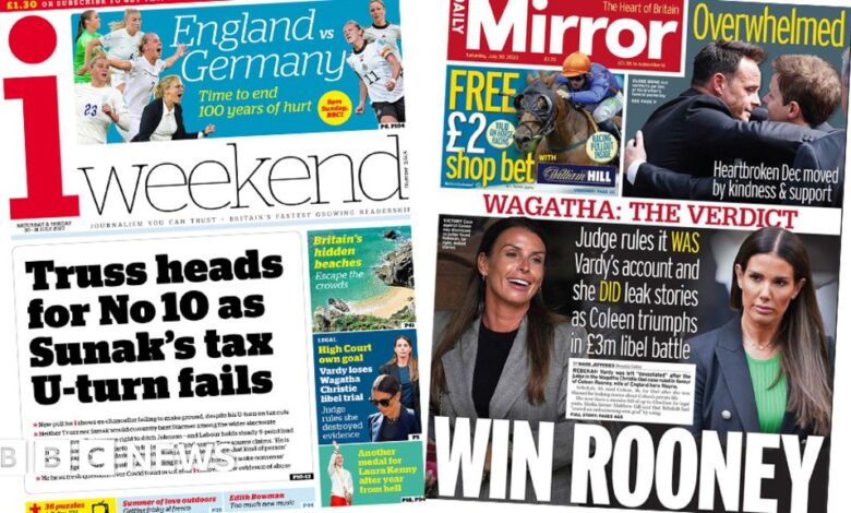 Newspaper headlines: Truss 'goes to number 10' and 'Coleen plots revenge'