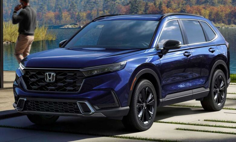 2023 Honda CR-V - larger sixth-generation SUV;  bolder styling;  1.5L VTEC Turbo and hybrid;  Interior like Civic
