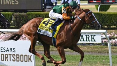 Classic Causeway Stealing Belmont Derby at Turf Debut