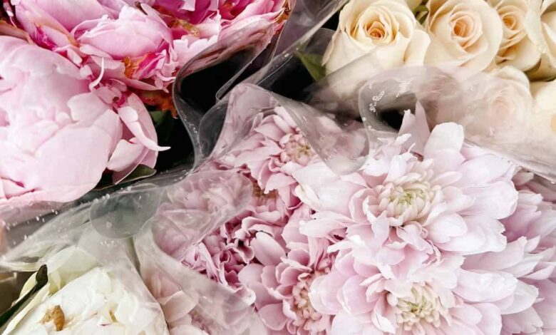 closeup of flower bouquets
