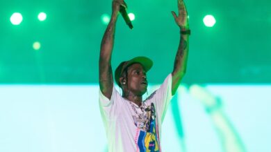 Travis Scott joins the future on the Rolling Loud stage in the festival's first performance since the Astroworld tragedy