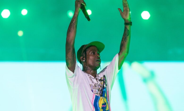 Travis Scott joins the future on the Rolling Loud stage in the festival's first performance since the Astroworld tragedy