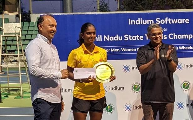 The 16-year-old won the Tamil Nadu women's tennis title in a epic three-hour match, with an impressive finish under floodlights.