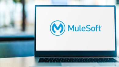 Laptop featuring MuleSoft Logo.