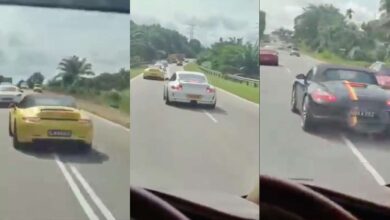 Polis Johor cari 7 Porsche no.  pendaftaran Singapura yang memotong secara merbahaya di Kota Tinggi