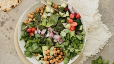 Packaged chickpea salad tastes perfect for a summer lunch