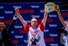 Joey Chestnut won again in the 4th of July sausage contest