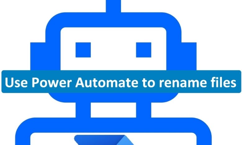 Use Power Automate to rename files text over vector image of a robot