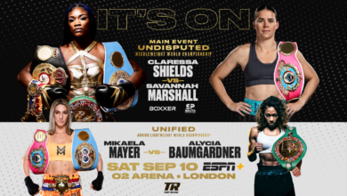 Shields-Marshall Undisputed Bout to title card September 10