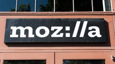 August 21, 2019 San Francisco / CA / USA - Close up of Mozilla stylized sign ( moz://a ) at their office building in SOMA district; Mozilla is a free software community