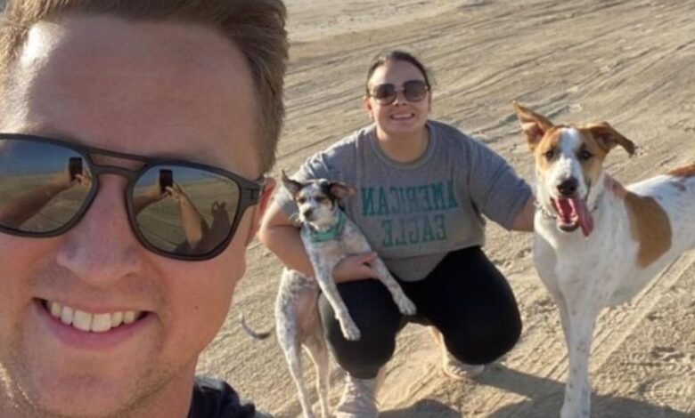 Navy couple rescues two abused puppies from certain death in Middle East