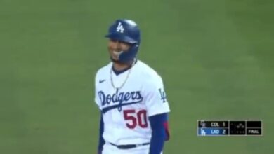 Mookie Betts hits a walk-off single as Dodgers defeat Rockies 2-1