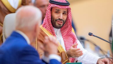 Mr Biden's interactions with the crown prince (pictured) are being closely watched