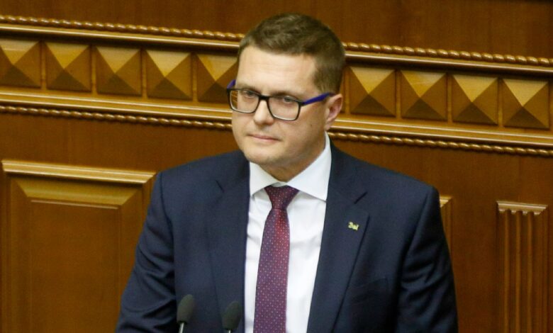 A newly elected head of the Ukrainian Security Service Ivan Bakanov speaks during parliament session in Kyiv, Ukraine, Thursday, Aug.  29, 2019. Parliament in Ukraine has opened for its first session since an election last month. (AP Photo/Efrem Lukatsky)...