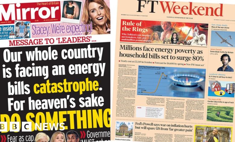 Newspaper headline: 'Do something' as 'millions face energy poverty'