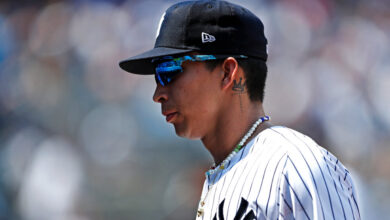 Why is Yankees rookie Oswaldo Cabrera wearing a necklace?