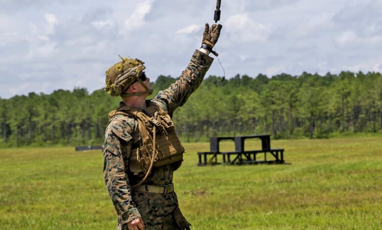 A soldier trains with the D40 drone. Image credit: U.S. Army