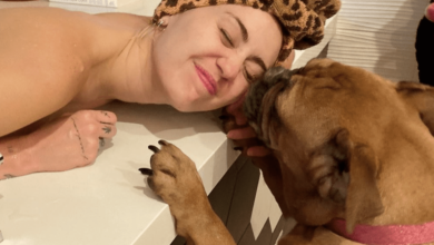 Miley Cyrus welcomes her lost dog into the house