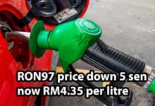 RON97 petrol prices updated for the week of August 3, 2022 - premium petrol reduced five sen to RM4.35/liter