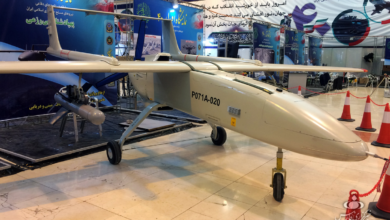 Mohajer-6 UAV seen during the Eqtedar 40 defence exhibition in Tehran. Image credit: Fars Media Corporation via Wikimedia, CC BY 4.0