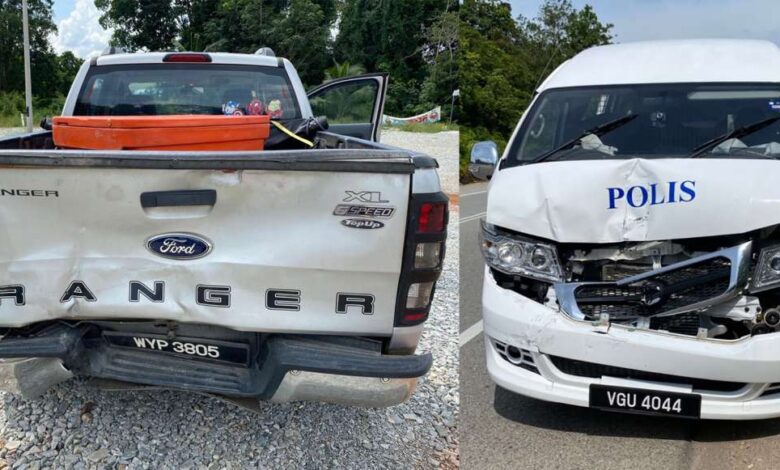Ford Ranger was ended up behind by a police car, claimed separate insurance, then received saman