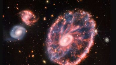 NASA's James Webb Telescope captures the amazing Wheel Galaxy 500 million light-years from Earth
