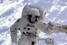 A NASA astronaut in a space suit. Image credit: NASA, CC0 Public Domain via Negative Space